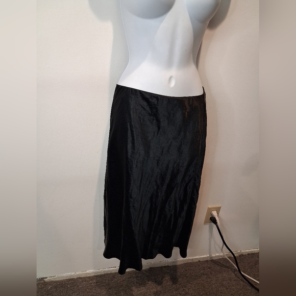 Babaton Size 4 Black Satin Midi Slip Skirt - Picture 2 of 6